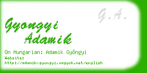 gyongyi adamik business card