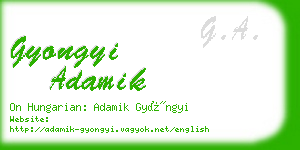 gyongyi adamik business card